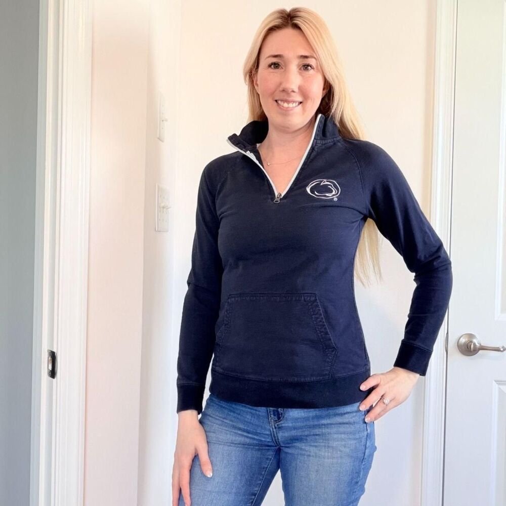 Penn State Quarter Zip Pullover Navy Blue Athletic Sweatshirt Women’s Small
